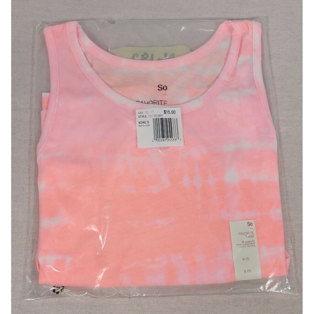 Girls SO~PINK Tie Dye TANK TOP~sz 7 small ~NEW Sleeveless Tee T-Shirt. N-192 - Picture 2 of 2